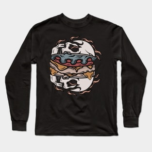 Hamburger and skull Long Sleeve T-Shirt